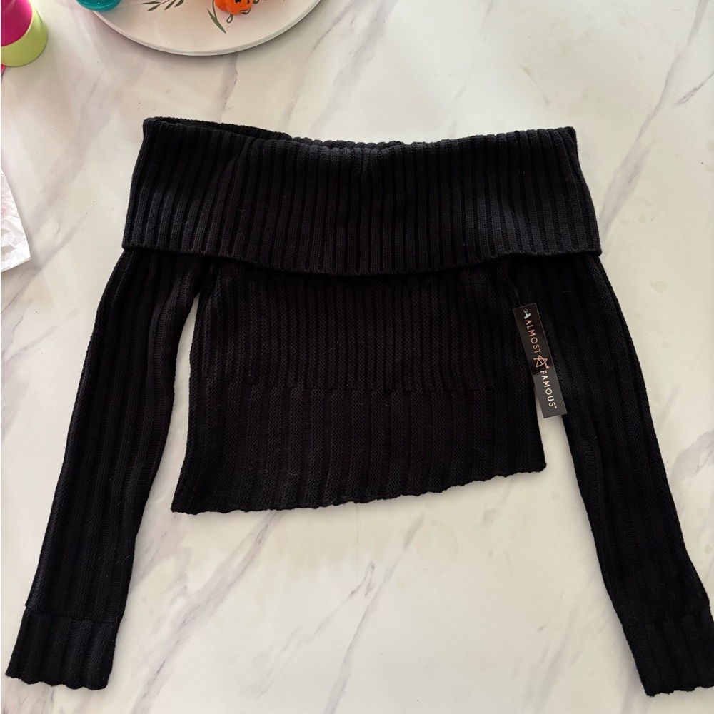 Off the shoulder A-line sweater